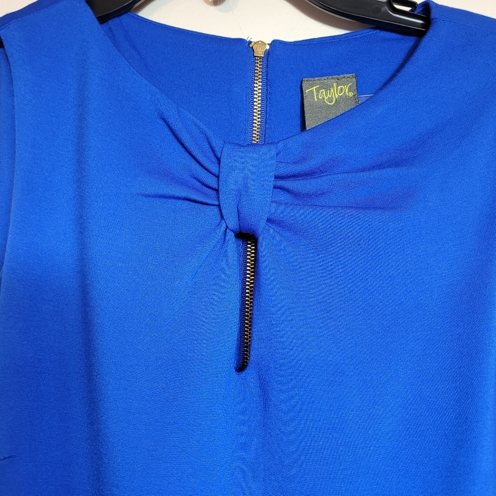 Taylor blue midi dress sleeveless size 2 - Picture 8 of 10
